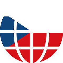 Obraz premium Czechia Flag On world icon