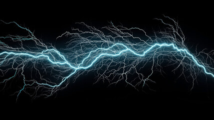 Abstract image of blue electric lightning bolts on a dark background, showcasing a dynamic and chaotic energy pattern.
