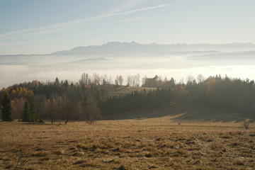 Obraz premium morning mist in the mountains