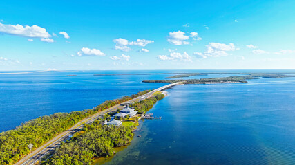 Fort De Soto Park in St Petersburg Clearwater Florida - aerial view drone photography
