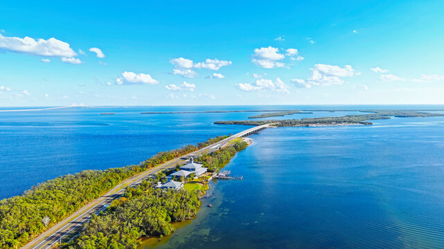 Fort De Soto Park in St Petersburg Clearwater Florida - aerial view drone photography