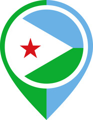 Map Icon Inside Djibouti Flag