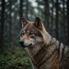 Fototapeta premium wolf in the forest