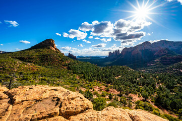 Hiking in the Red Rock State Park area in Coconino National Forest near Sedona, Arizona in the fall of 2024 including Seven Sacred Pools and various geological formations