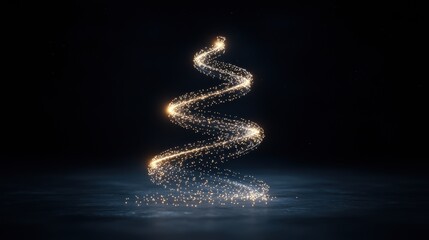 Obraz premium A glowing Christmas tree made of glitter