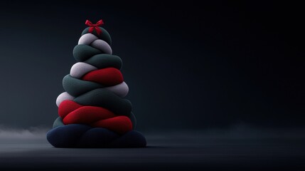 Obraz premium A Christmas tree made of knitted socks