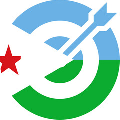 Djibouti Flag on Target icon