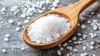 Sea Salt in Wooden Spoon
