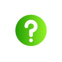 Flat Green Question Mark Icon in Round Shape PNG