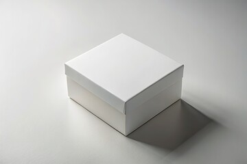 Naklejka premium Minimalist White Paper Box Mockup for Product Presentation and Branding