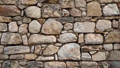 texture of ancient wall made of natural stone blocks of different shapes sizes and colors as a background