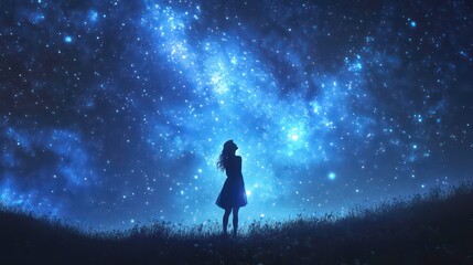 Fototapeta premium Star constellation, Andromeda, the chained princess is tied to a myth of sacrifice and rescue, shining brightly in the sky