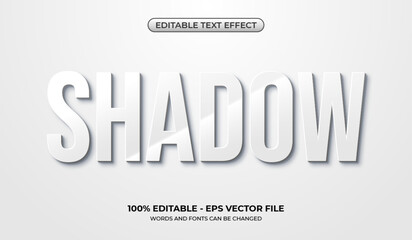 3D Shadow text effect on a white background. Editable bold white graphic styles