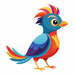 beautiful and cute colorful bird vector illustration