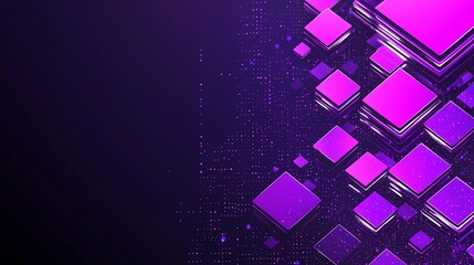 Vibrant Neons: A Dance of Geometric Shapes Against a Dark Background in a Mesmerizing Digital Art Display