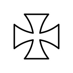 Iron cross icon signage trendy design template.