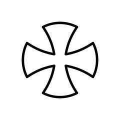 Iron cross icon signage trendy design template.