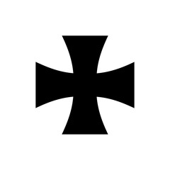Iron cross icon signage trendy design template.