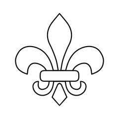 Fleur de lis icon signage trendy design template.