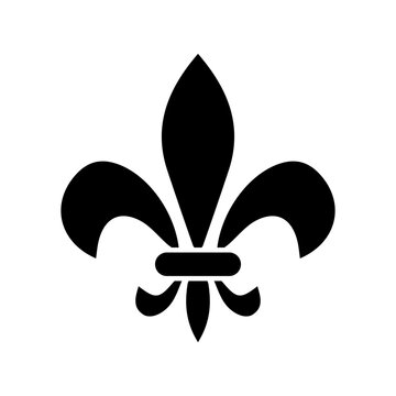 Fleur de lis icon signage trendy design template.