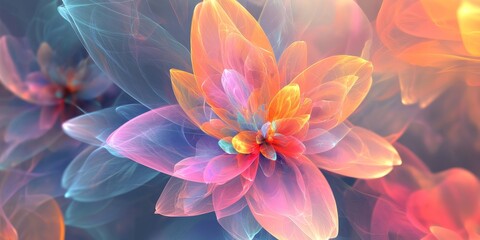 Abstract colorful flowers create a visually striking composition, perfect for abstract soft flower backgrounds. This abstract flower design enhances the aesthetic appeal of any project.