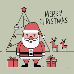 Santa family charismas abstract poster 