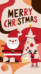 Santa family charismas abstract poster 