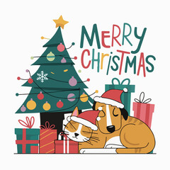 Santa family charismas abstract poster 