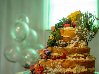 floral wedding cake