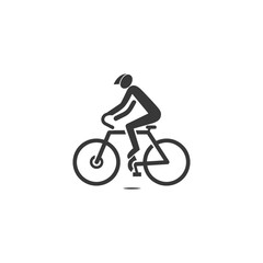 Simple Stick Figure Illustration of a Person Riding a Bicycle