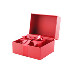Open Gift Box with Red Ribbon