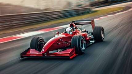 Formula Car Racing at High Speed. Competitive Sport Racing on the Track