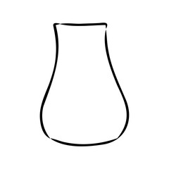 Hand drawn vase in sketch style for engraving isolated on white background