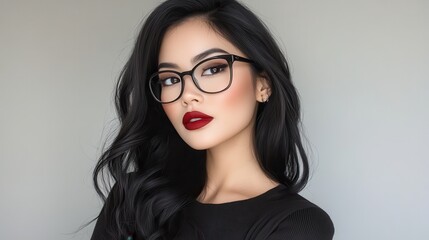 Naklejka premium portrait of a woman wearing glasses