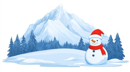 Obraz premium snowman in the woods