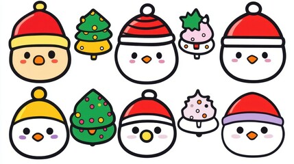 set of christmas icons