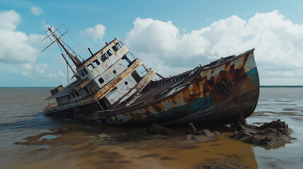 shipwreck on the beach