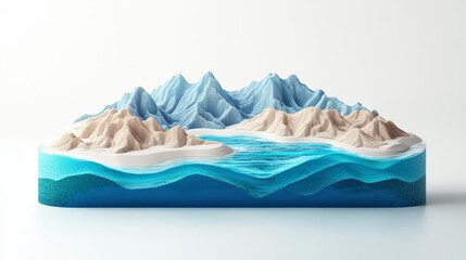 Beautiful mountain and river sculpture design.