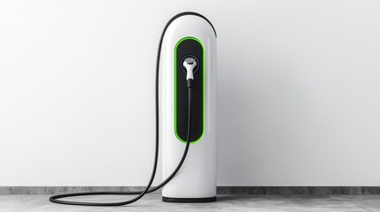 Modern electric vehicle charging station in a minimalist setting
