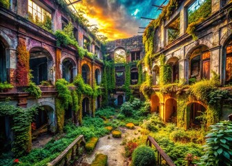 Fototapeta premium Urban Exploration: Captivating Images of Abandoned Places with a Sense of Mystery and Adventure in Gritty Urban Settings for a Unique Photography Experience