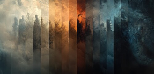 A series of overlapping images showing the progression from rough sketches to detailed digital art, symbolizing the creative journey.