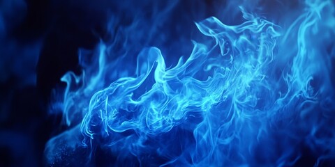 Obraz premium Stunning stop motion image capturing the captivating beauty of blue flames, showcasing the dynamic movements and vibrant hues of blue flames in a unique artistic presentation.