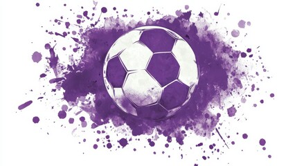 Fototapeta premium abstract purple soccer art with splashes