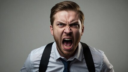 Obraz premium Angry Screaming Businessman