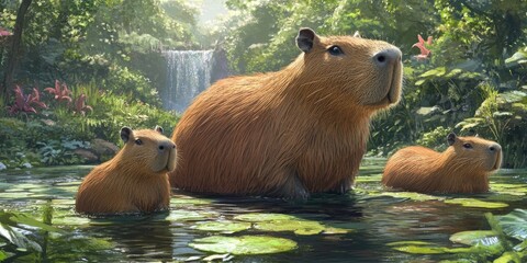 Capybara, The Largest Rodent in the World, showcasing the unique characteristics and charming qualities of the capybara, celebrated as the world s largest rodent in various environments.