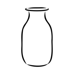 Hand drawn vase in sketch style for engraving isolated on white background