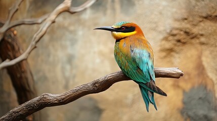 Obraz premium The bird is resting on the branch. Beautiful bird. The bird has beautiful colors. In a Taiwanese zoo