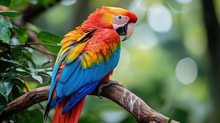Fototapeta premium The bird is resting on the branch. Beautiful bird. The bird has beautiful colors. In a Taiwanese zoo