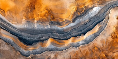 Obraz premium Abstract photography showcasing the stunning bruise of the Earth, with aerial views of desert landscapes that highlight the intricate beauty of abstraction and naturalism in the desert.