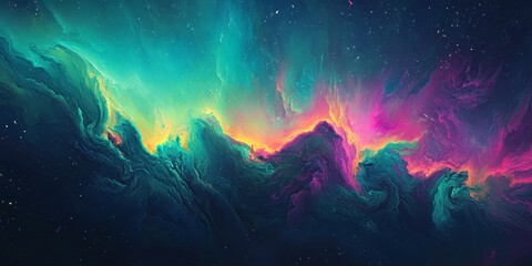 Abstract representation of the northern lights creates a vibrant and colorful background that captures the essence of natural beauty in this stunning visual display of the northern lights.